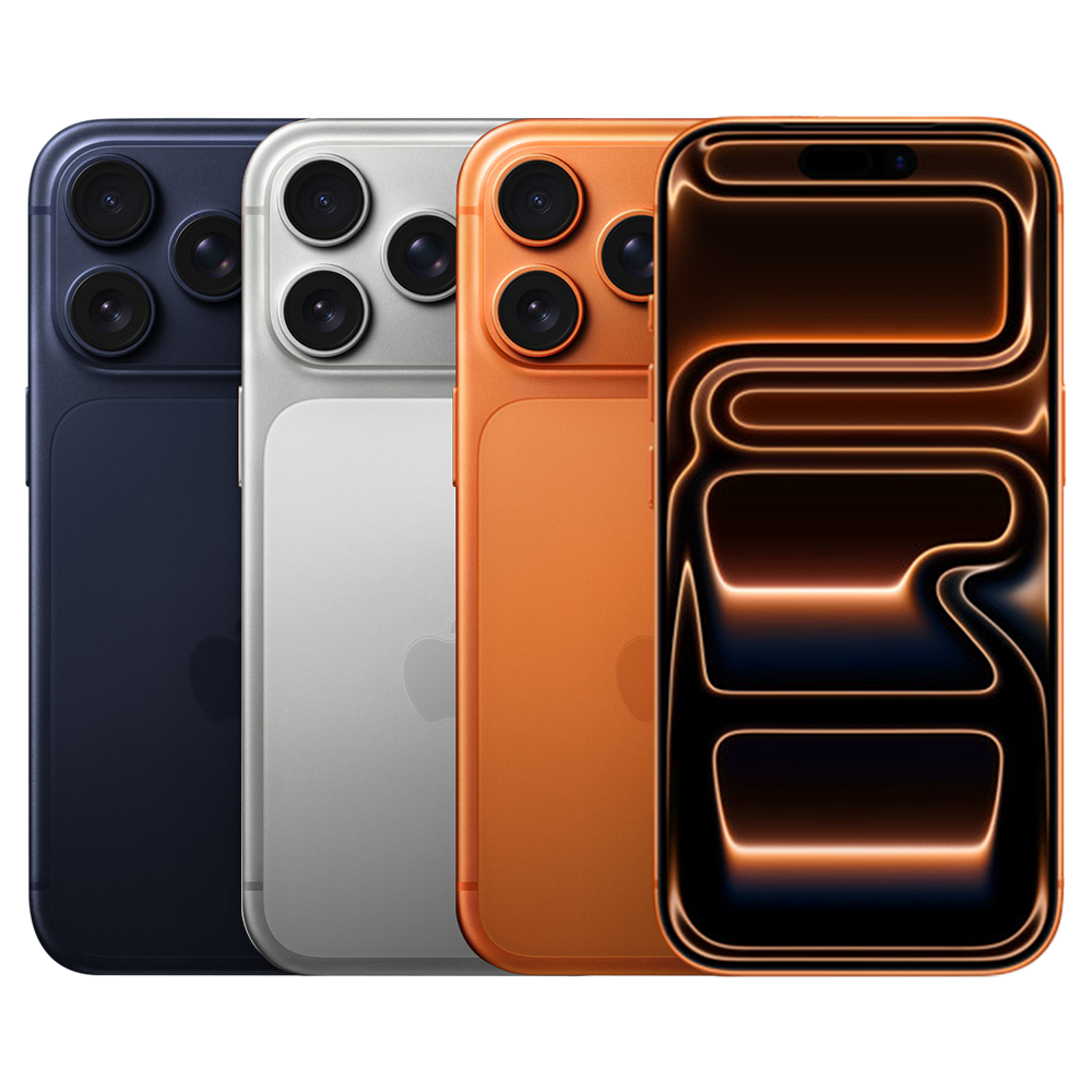 iPhone 17 Pro Max — Laranja, Silver e Azul