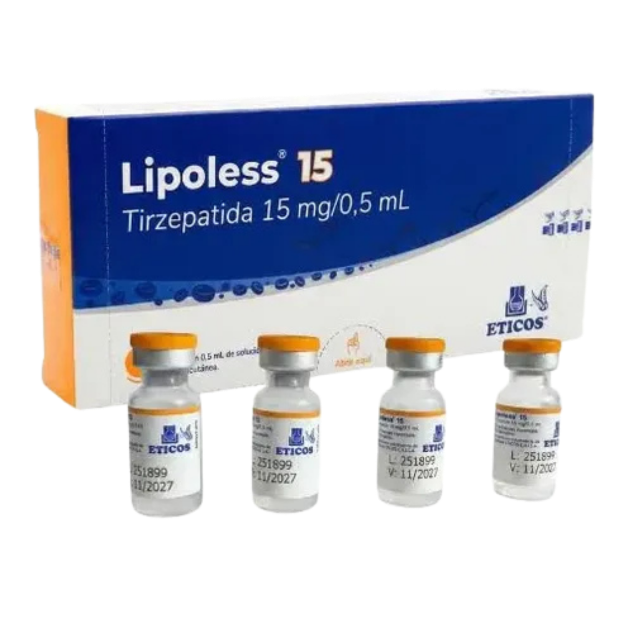 Lipoless 15mg - 04 ampolas